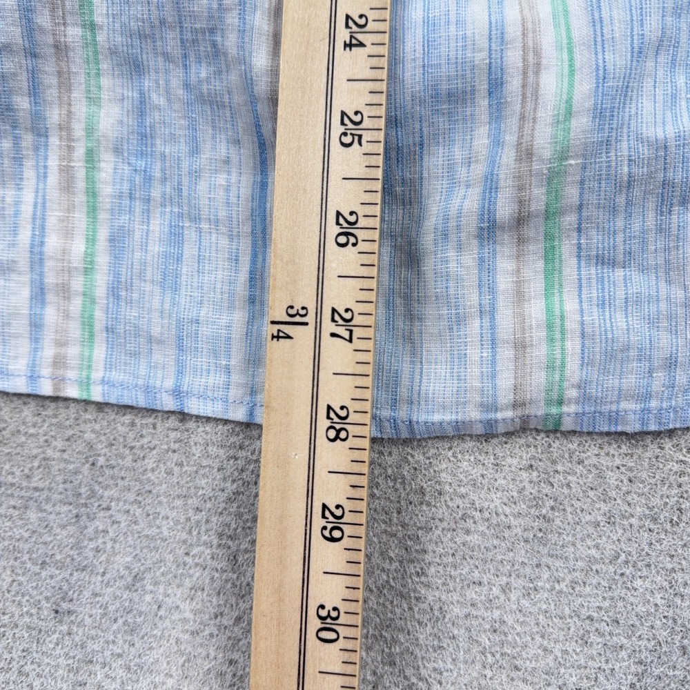 Tommy Bahama Shirt Men Large Blue Barbados Breeze Linen Blend Button Up Pocket * - Picture 10 of 13
